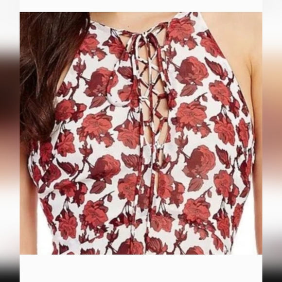 Betsey Johnson Floral High Low Dress With Red Roses On A White Dress Size 0 - Picture 2 of 14